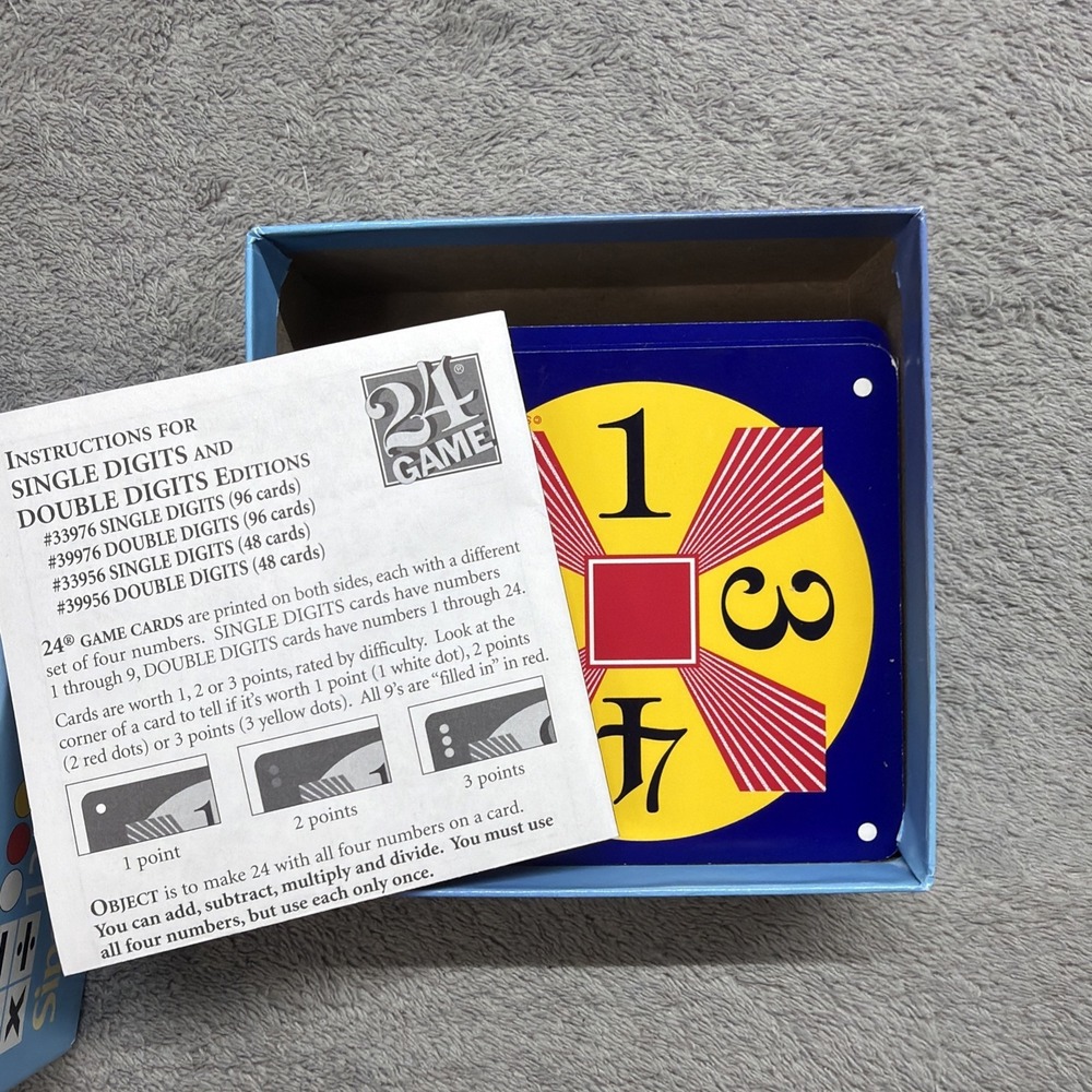 24 Game Single Digits 1 2 3 Dot Math Game Complete Math Learning Family Fun - Picture 3 of 3
